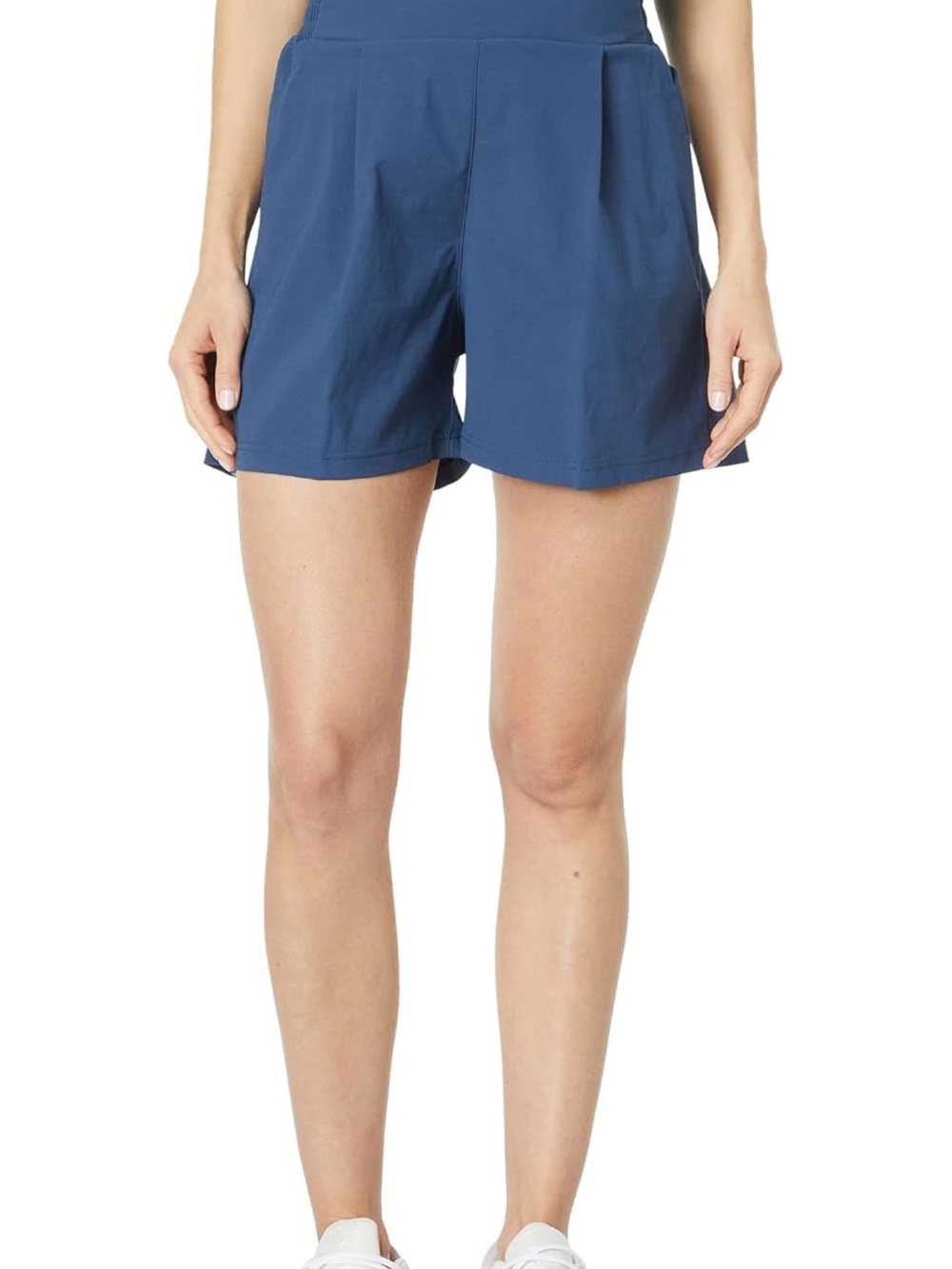 adidas Navy Smocked-Waist Athletic Shorts